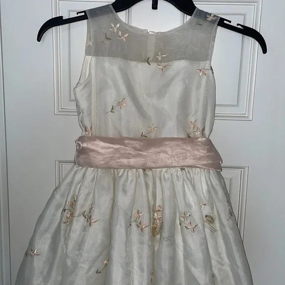 open lace back dress The Organza Dress- Customizable with 17 Sash Colors! – Us Angels main image 1